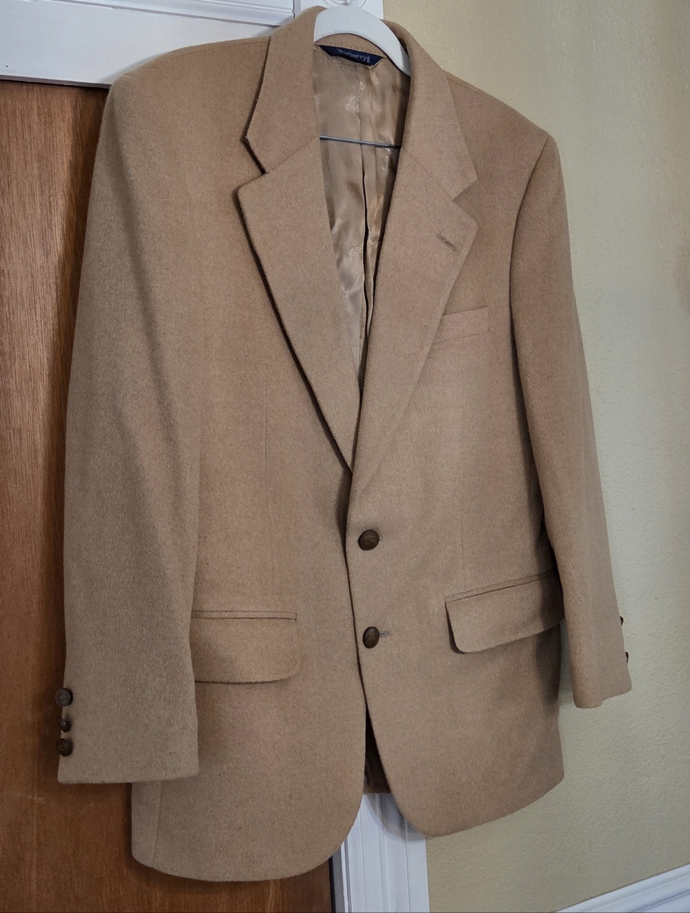 Burberrys Vintage Prorsum Classic Men's Camel Hair Blazer Jacket Sport Coat Tan